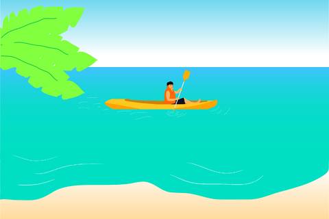 Algarve kayaking cartoon.