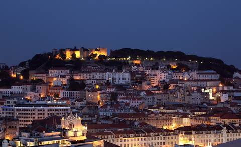 Silves Algarve,Portugal seen in a night-time snap-shot