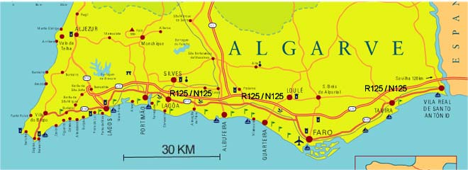 East-west-algarve map